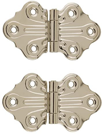 Polished Nickel Butterfly Hinges - 2-7/8 x 1-11/16 - Pack of 2 - Decorative Surface Mount Hinges for Cabinet Doors, Cupboards and Boxes - UA-264-HPN (1)