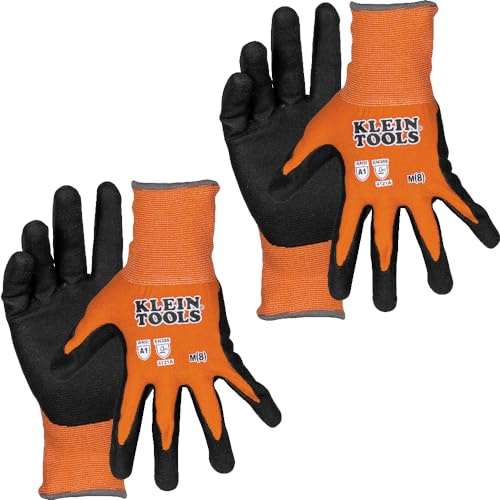 Klein Tools 60580 A1 Cut-Resistant Work Gloves, Medium, 2-Pair