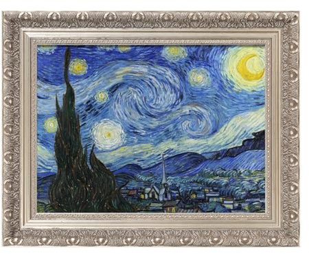 FOLKOR Marco de madera maciza para pinturas al óleo de 16 x 20 pulgadas, marco de fotos ornamentado de plata envejecida de 2.4 pulgadas de ancho para pósteres de retratos de paisaje (solo marco vacío,