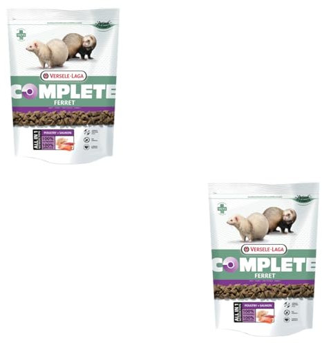 Versele-Laga - Complete Ferret | Paquete Doble | 2 x 750 g | Extruidos Todo en uno Ricos en proteínas para Hurones | 90% de Las proteínas contenidas Son de Origen Animal | Sin Cereales