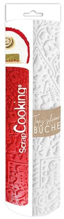 ScrapCooking 1976 - Tappetino in silicone Sweet Xmas – Stampo per tronchi di Natale 3D in rilievo – 28,3 x 18 cm – Qualità professionale – Pasticceria, Dessert, Torta originale, con ricetta, colore: