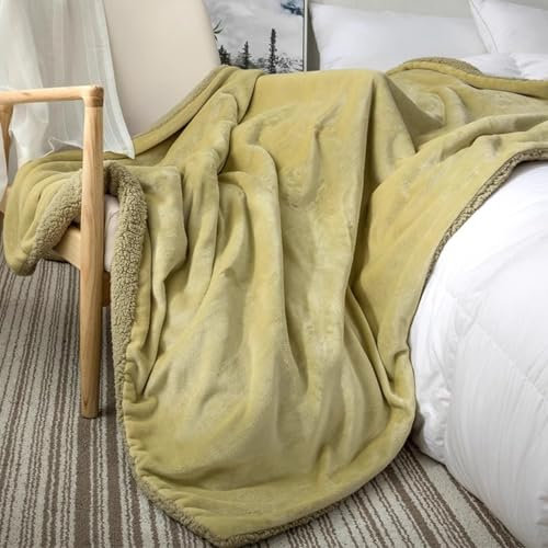 ILNCQLPM supermjuk vinterfilt överdimensionerad tvättbar överkast modern enfärgad flanellfilt för soffa bäddsoffa ljus