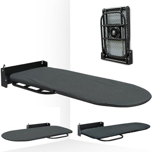 Table à repasser pliante avec support mural, rotation à 180°, gain de place, planche à repasser murale 92 x 32 cm, planche à repasser pliable avec housse résistante à la chaleur, numéro de brevet :
