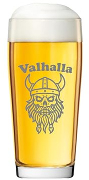 Exoda Valhalla glaskär med graverad vikingar