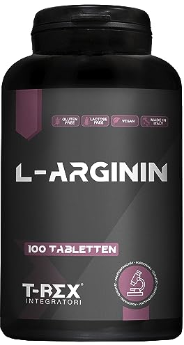 T-Rex Integratori L-Arginina 1000mg ad alto dosaggio 100 compresse di pura Arginina HCl | Integratore alimentare per sportivi pre workout potente