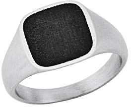 s.Oliver Ring Edelstahl Epoxy Herren Ringe, Schwarz, Kommt in Schmuck Geschenk Box