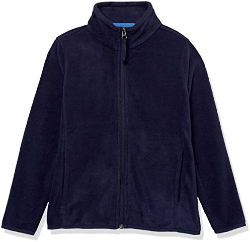 Amazon Essentials Chaqueta de Forro Polar con Cremallera Completa y Cuello Levantado Niño, Azul Marino, 11-12 años