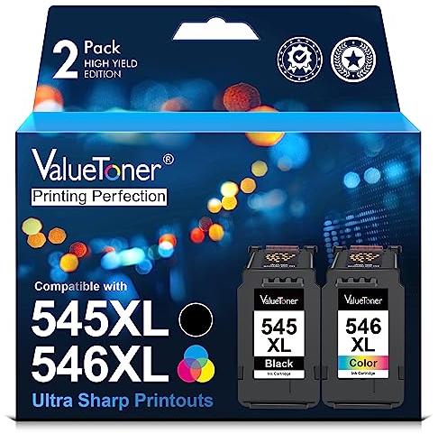 Valuetoner PG-545XL CL-546XL Patronen Ersatz für Canon Druckerpatronen 545 546 für Canon 545 546 für Canon Pixma MX495 TR4550 TR4551 TS3300 TS3551 MG2555S MG2550S (1 Schwarz, 1 Farbe)