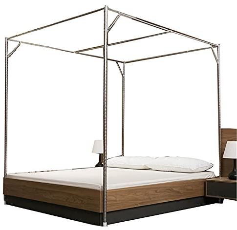 Dalovy Himmelbett Moskitonetzhalter Vier Eckbett, Edelstahl Baldachin Rahmen, Gestell für Twin/Full/Queen/California King/King Size Bett, 33mm, 1.5×2m bed