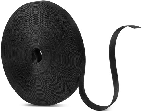 30m Bridas Reutilizables, 20 mm Cable Ties Cinta de Gancho y Bucle Ajustable Organizador Cables para Oficina Hogar Escuela Jardín - Color Negro