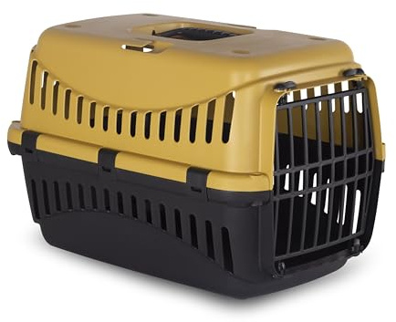 MP Bergamo - Transport Basket Gipsy 50 Plastic Door for Cats, 5 kg, Colour: ECO HONEY