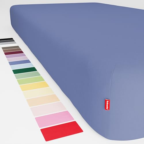 Schuette® Spannbettlaken • 70x200 cm • Wow! Kollektion: TRU Blu (Dunkelblau) • 100% Superfluff Baumwolle, Blickdicht, Faltenfrei • mit Rundumgummi • Matratzenhöhe bis 40 cm