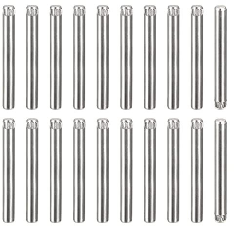 QUARKZMAN 4,1x40mm 304 Broches Cylindriques en Acier Inoxydable, 40 Pièces Broche à Tête Cannelée à Extrémité Plate, Broche Cylindrique de Localisation, Support de Lit Des Étagères