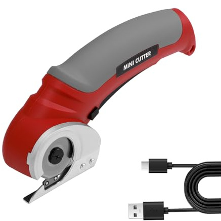 Rotary Cutter Cordless Electric Scissors for Fabric with Safety Lock, Rechargeable 4.2V 2000mAh Rotary Fabric Cutter Portable Cordless Electric Scissors for Cutting Cardboard, Fabric, Leather, Carpet
