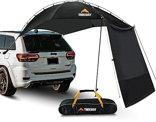 Trekway Waterproof Portable Vehicle Awning| Pop up Canopy | Sun Shade with Outdoor Privacy Wall| Great for Camping| Beach| Picnics| Etc.| Fit Great on Car| SUV| Jeep| Etc.