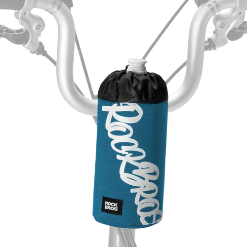 ROCKBROS Borsa per Bottiglie da Bicicletta, Porta Borraccia Bici MTB, Borsa Porta Borraccia per Manubrio Regolabile, Facile Installazione senza Viti, Capacità 1L, per Bici Pieghevoli, Blu