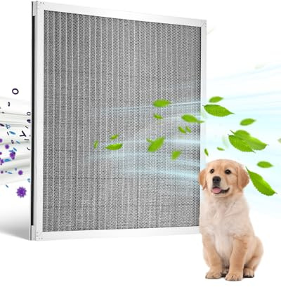 VEVOR Hållbart tvättbart och återanvändbart elektriskt luftfilter, aluminium, AC/HVAC-ugn, MERV 8, lång livslängd, hälsosammare hem eller kontor, 501,65 x 501,65 x 20,8 mm, silver, 1 st