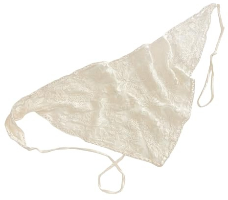 MICFENY Foulard triangulaire en dentelle style ferme française élégante écharpe bandeau tendance coréenne pour femmes