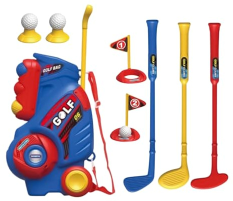 Ensemble de clubs de golf pour enfant - Aide à l'entraînement de golf pour tout-petits - Jouet de golf léger pour le plaisir du jardin - Jeu de golf pour l'intérieur et l'extérieur
