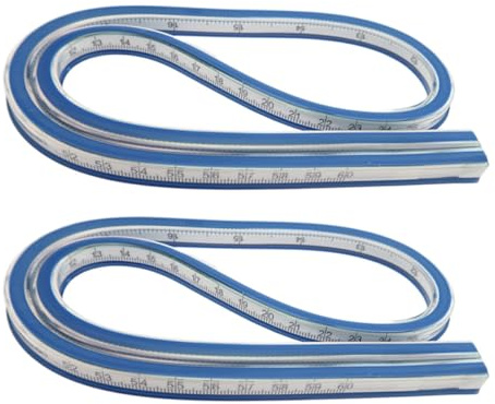 Healifty Règle Courbe Flexible Serpent 60 Cm en Caoutchouc Souple et Métal, Lot de 2, Outil de Couture Précis pour Tracé de Courbes Françaises, Dessin Technique et Modélisme
