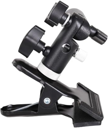 Soporte de clip de sujeción, trípode de luz con soporte reflector paraguas y adaptador de rosca interior de 1/4 3/8 pulgadas para estudio fotográfico, estudio fotográfico profesional