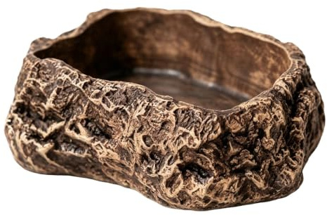 Bassin de nourriture pour terrarium, bol de nourriture pour reptiles, bols d'angle antidérapants aspect rocher, petite mangeoire pour l'installation de l'habitat, accessoire décoratif pour animaux de
