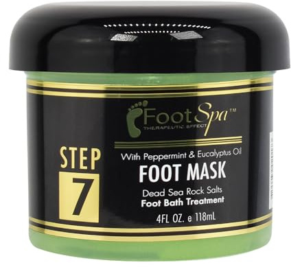 FOOT SPA - Cream Mask for Foot, 4 Oz With Peppermint and Eucalyptus Oil - Pedicure Massage for Tired Feet and Body, Hydrating, Fresh Skin