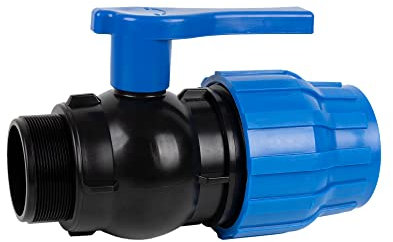 Cofan Enlace Válvula de Bola | Rosca Macho PP PN16 | Medida: 20 x 1/2 | Venta Unitaria