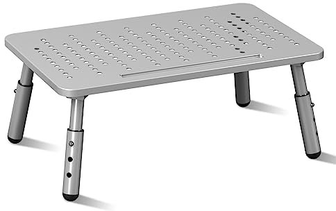 Bracwiser Monitor Stand Riser,3 Height Adjustable Desktop monitor stand for Computer, Laptop, Printer, Notebook with Vented Metal Platform 370X235MM Hold Up to 25KG Silver