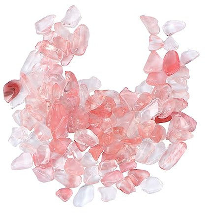 Ipetboom Fish Tank Gravel Natural Pink Crystal Stone Degaussing Decorative Aquarium Pebbles Sturdy Reusable Small Stones for Planter Yard Pathway Craft (100g 5-7mm)