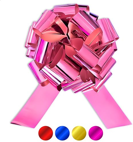 Üka Lazo de Regalo Gigante. Diámetro de 40 cm. Tamaño XXL. Rosa Metalizado.