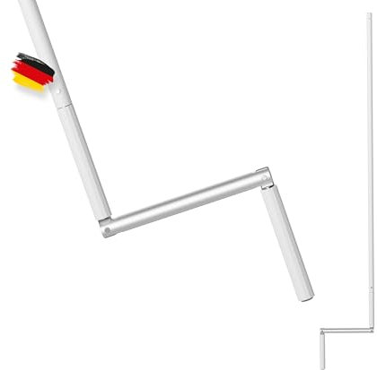 BAUHELD® Kurbelstange für Rolladen [Made in Germany] - Hand-Kurbel für Gelenklager mit Ø11.9mm Zapfen [140cm] - Rolladenkurbel aus rostfreiem Aluminium mit ergonomischem Handgriff - Weiß RAL9016