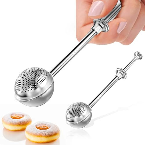 Artoshin Flour Duster for Baking, Powdered Sugar Shaker Duster Flour Dispenser Shaker, 304 Stainless Steel Powdered Sugar Shaker Duster for Sugar Flour and Spices