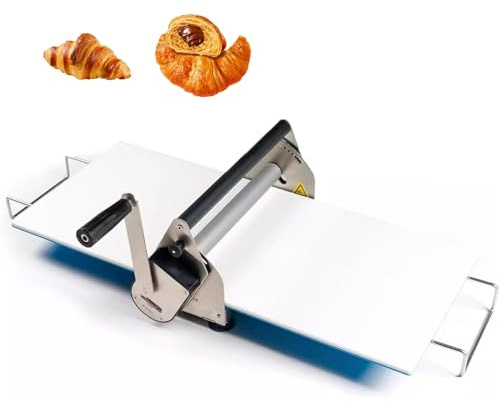 RENJJPBO Manual Fondant Dough Sheeter, 12 Inch Pastry Dough Roller, Croissant Baking Presser, Manual Dough Roller Machine, Capacity 300g (for 6 Croissants)