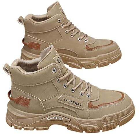 Botas cortas para hombre, botines cortos, con cordones, zapatos de trabajo de alta calidad, zapatos de seguridad de trabajo, zapatillas de deporte altas, fondo grueso, zapatos de senderismo