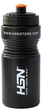 HSN Bidón Ciclismo Fuel Your Ride | 550ml | Negro-Blanco | Botella de plástico reciclable sin BPA con materiales Eco-Friendly | Tapón Anti-goteo | Sin Olores