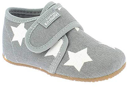 Living Kitzbühel Unisex Baby Babyklettschuh Sterne Hausschuhe, hellgrau, 18 EU