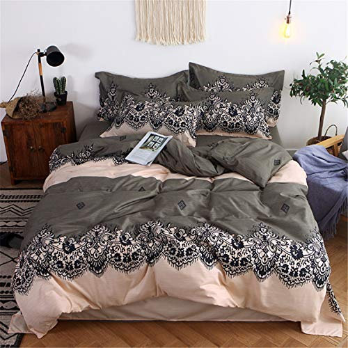 FANSU Bettwäsche Set Bettbezug-Set, 4 Teilig Bedding Microfaser Bequem Weich Haltbar Enthalten Bettlaken Kissenbezug Hohe Qualität Einzelbett Doppelbett King Size (180x220cm,Stil)