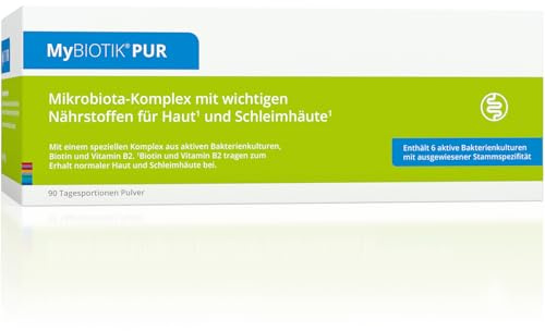 MyBIOTIK®PUR I made by nutrimmun I Für 90 Tage I 6 aktive Bakterienkulturen I Ausgewiesene Stammspezifität I Vitamin B2 I Biotin I Pulver I Vegan I Glutenfrei I Laktosefrei I Laborgeprüft