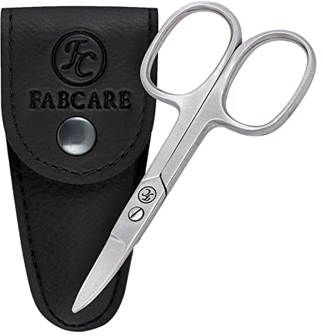 FABCARE Kleine Nagelschere Baby abgerundet mit Etui und Ebook - Innovatives gebogenes Werkzeug für Kinder und geeignet für Diabetiker Fingernägel