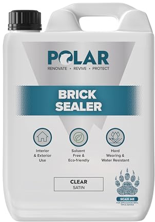 Polar Dust Proof Brick Sealer - 5 Litres | Protect Interior & Exterior Surfaces | Quick-Drying Sealant For Masonry Floors & Walls | Attractive Sheen Finish | Easy Application