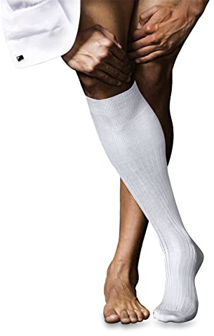 FALKE No. 10 M Kh cotone al ginocchio tinta unita 1 paio, Calzini lunghi Uomo, Bianco White 2000, 43-44