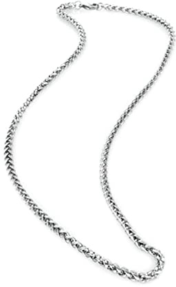 KnSam Collana in acciaio inox, 50-90 cm, collana da uomo senza ciondolo, in argento, da uomo, in acciaio inox, larghezza 3/4 mm, Hip Hop, Breit: 4MM Länge: 90CM, Acciaio inossidabile, Senza zirconi