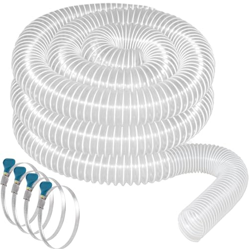 Qucship PVC Dust Collection Hose 2 1/2 x 20' - Heavy PVC Fume Collection Hose for Workshop, Woodworking, Dust Collection Systems