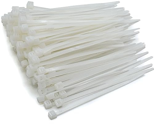 200 Unidades Bridas Plastico Pequeñas 100 x 2.5 mm, MgcTolBox Nylon Bridas Transparentes Exterior - Mini Bridas Para Cables | Blanco