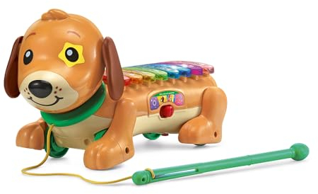VTech - Elton, Mon Rouli Xylophone, Chien Interactif à Promener, Xylophone Lumineux 2 en 1, Instrument de Musique Bébé, Jouet à Tirer, Cadeau Enfant Dès 18 Mois - Contenu en Français