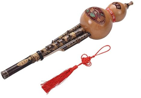 Trärörsinstrument, nationella musikinstrument Hulusi flöjt kinesisk handgjord C-nyckel Hulusi kalebass Cucurbit Flöjt Etniskt musikinstrument med fodral for nybörjare