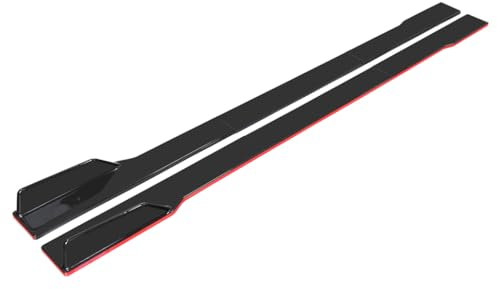 HDJYCZM Auto Seitenschweller für Hyundai Veloster 2011-2025, Auto Seitenschweller Flügeldiffusor Seitenschürze Seitenrock Splitter Zubehör,2m Black+Red