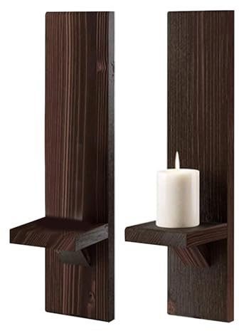 Candelabros de pared, candelabros de pared vintage, candelabros de pared 2, portavelas decorativo de madera, candelabro de granja, decoración de pared para sala de estar