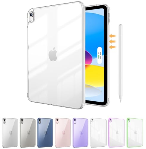 ProCase Trasparente Cover per iPad A16 11 Generazione 11 Pollici 2025/iPad 10 Generazione 10,9 Pollici 2022, Custodia Copertura Posteriore Sottile Leggera -Trasparente
